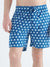 Es Cubells Organic Cotton Shorts in Blue Block Geometric Print